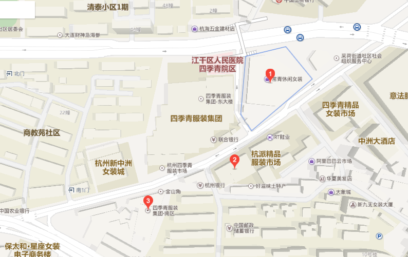 杭州上城区四季青地图图片